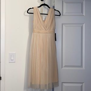 Lulus Romantic Moment Nude Midi Dress